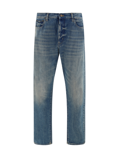 Saint Laurent Relaxed Jeans In Osaka Medium Blue