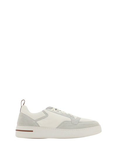Loro Piana Newport Walk Wind Suede Sneakers In White