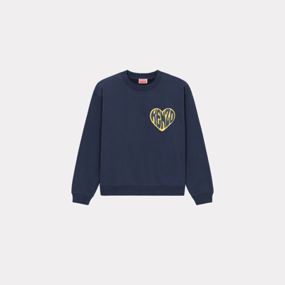 Kenzo Sweatshirt Heart Femme Bleu Nuit In Blue