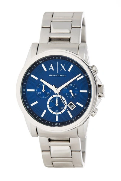 Armani Exchange Outerbanks Chronograph Bracelet Watch, 45mm In Silver