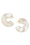 Ippolita Rock Candy® 18k Gold Mother-of-pearl Hoop Earrings In Gold/ Mother Of Pearl