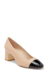 Stuart Weitzman Milla Pump In Golden Beige/ Black