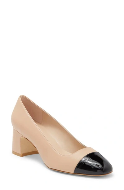 Stuart Weitzman Milla Pump In Golden Beige/ Black
