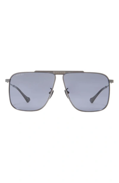Gucci Aviator Sunglasses In Ruthenium Ruthenium Grey