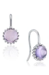 HOUSE OF FROSTED ELOISE STERLING SILVER AMETHYST FLORAL DROP EARRINGS