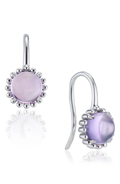 House Of Frosted Eloise Sterling Silver Amethyst Floral Drop Earrings In Metallic