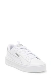 Puma Smash Platform V3 Pop Up Sneaker In White-matte Silver-silver