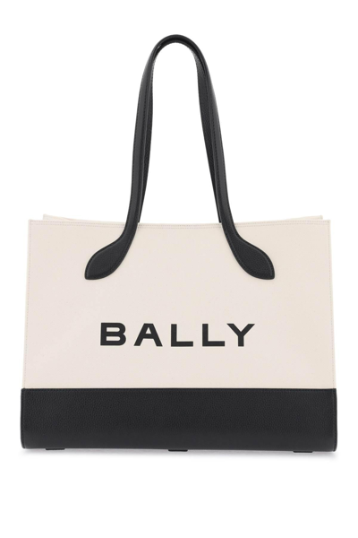 Bally Keep On Tote Bag In Black,white
