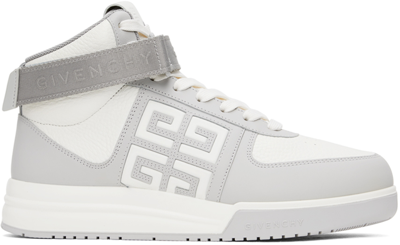 Givenchy White & Gray G4 Sneakers In 069-grey/white