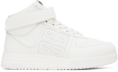 Givenchy Men's White Leather High-top Shoes For Fw23 In White