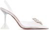 Amina Muaddi Transparent Begum Glass Slingback Heels In Transparent