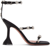 Amina Muaddi Black Lily Heeled Sandals In Black