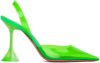 AMINA MUADDI GREEN HOLLI GLASS SLING HEELS