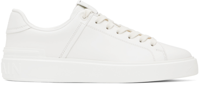Balmain White B-court Sneakers In 0fa Blanc (0fa)
