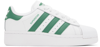 ADIDAS ORIGINALS WHITE & GREEN SUPERSTAR XLG SNEAKERS