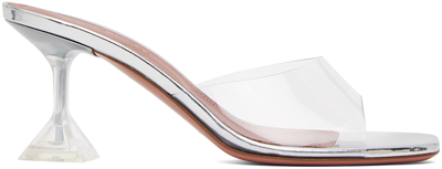 Amina Muaddi Transparent Lupita Glass Slipper Heeled Sandals In Colorless