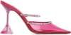 AMINA MUADDI PINK GILDA GLASS 95 MULES