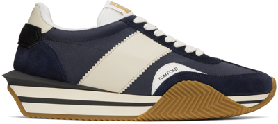 Tom Ford James Mixed Media Low Top Sneaker In Neutrals
