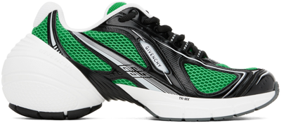 Givenchy Men's Tk-mx Runner Sneakers In Mesh And Synthetic Leather In Green White Black