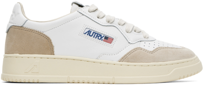 Autry Medalist Low Man Leat Suede White