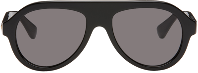 Bottega Veneta Black Round Sunglasses In 001 Black/black/grey