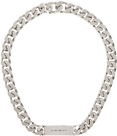 Givenchy Men's Id Logo Chain Necklace In 040-silvery