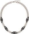GIVENCHY SILVER & BLACK 4G NECKLACE