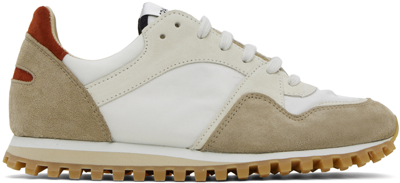 Spalwart White & Beige Marathon Trail Low Sneakers In Sand