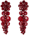 Simone Rocha Red Small Cluster Drip Earrings In Blood Red