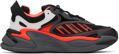 Adidas Originals Black & Red Ozmorph Trainers In Core Black/grey Five