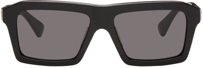 Bottega Veneta Black Square Sunglasses In 001 Black/black/grey