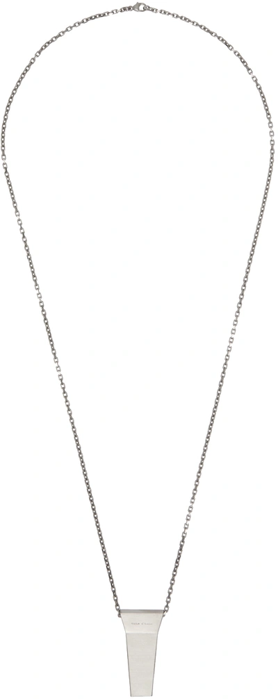 Rick Owens Logo-engraved Chain Necklace In Silver