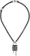 Givenchy Black Small Lock Necklace In 001-black
