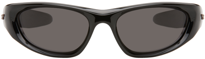 Bottega Veneta Black Oval Sunglasses In 001 Shiny Black