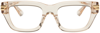 Bottega Veneta Transparent Square Glasses In 004 Shiny Transparen