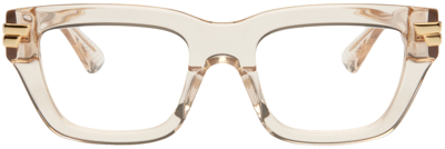 Bottega Veneta Transparent Square Glasses In 004 Shiny Transparen