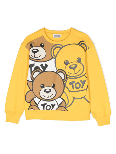 Moschino Sweatshirt Mit Teddy-print In Yellow