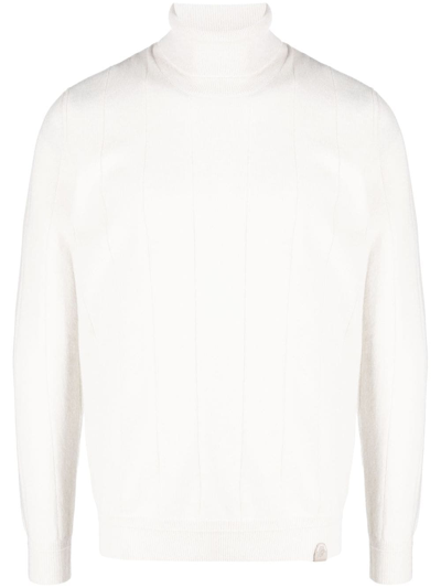 Brioni Roll-neck Cashmere Jumper In Ivory