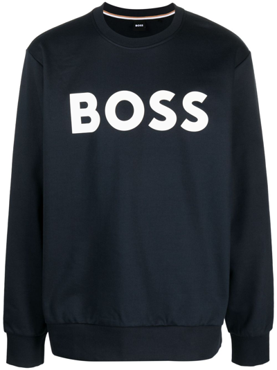 HUGO BOSS LOGO-PRINT COTTON SWEATSHIRT