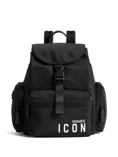 Dsquared2 Icon Multi-pocket Backpack In Schwarz