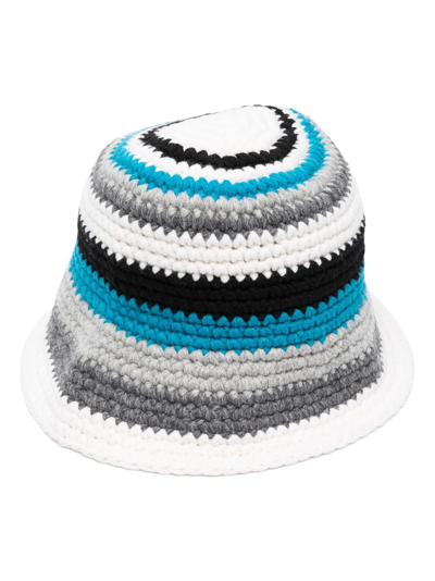 Alanui Antarctic Circle Wool Bucket Hat In Weiss