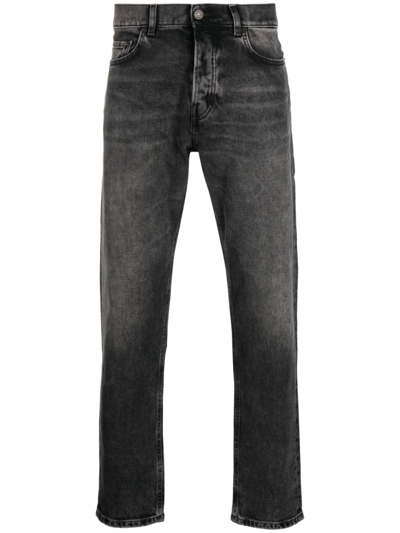 Haikure Straight-leg Washed Jeans In Schwarz