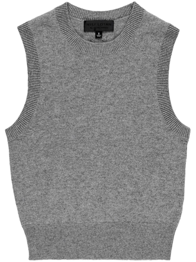 Nili Lotan May Sleeveless Cashmere Sweater In Dark Grey