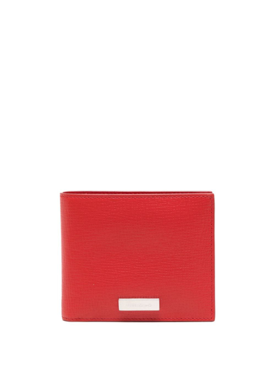 Ferragamo Lingotto Logo-plaque Bi-fold Wallet In Rot