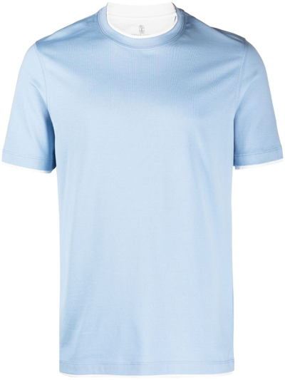 Brunello Cucinelli T-shirt Mit Rundem Ausschnitt In Blue