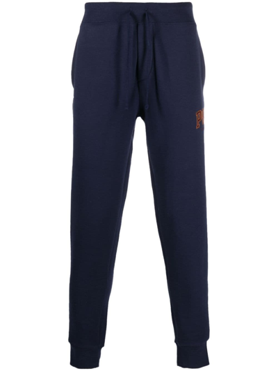 Polo Ralph Lauren Blue Logo Embroidered Track Pants In Blau