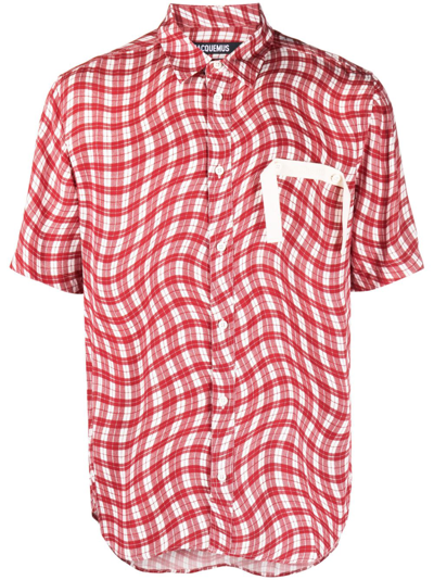 Jacquemus Red La Chemise Melo Checked Shirt In Multicolour