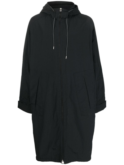 Oamc Zip-up Hooded Parka In Schwarz