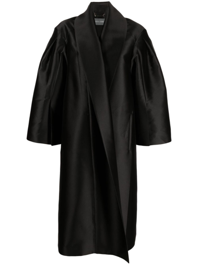 Alberta Ferretti Wide-sleeved Open-front Oversized Coat In Black