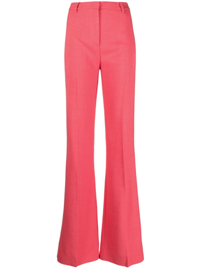 Etro Wool-blend Bootcut Trousers In Pink
